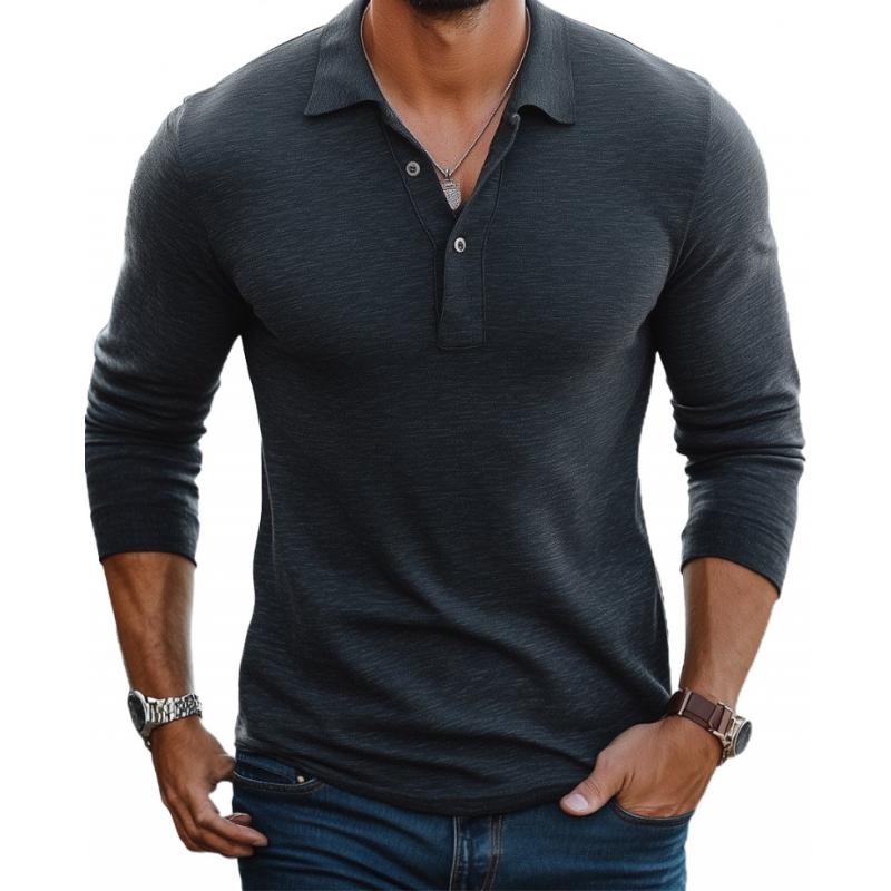 Edward | Men's Long Sleeve Polo Shirt, Knit Winter Polo