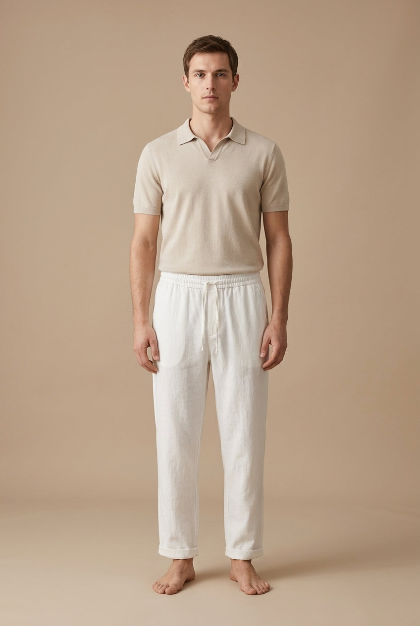 Rafferty | Men's Woven Trousers, Straight Leg Elasticated Drawstring Pants