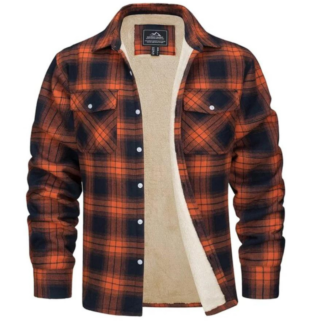 Derrick | Men's Shirt Jacket, Sherpa Lined Plaid Winter Jacket