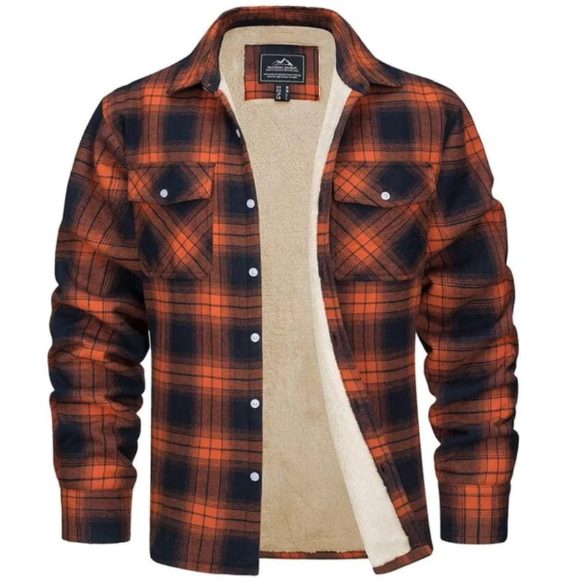 Derrick | Men's Shirt Jacket, Sherpa Lined Plaid Winter Jacket