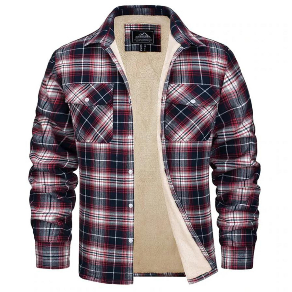 Derrick | Men's Shirt Jacket, Sherpa Lined Plaid Winter Jacket