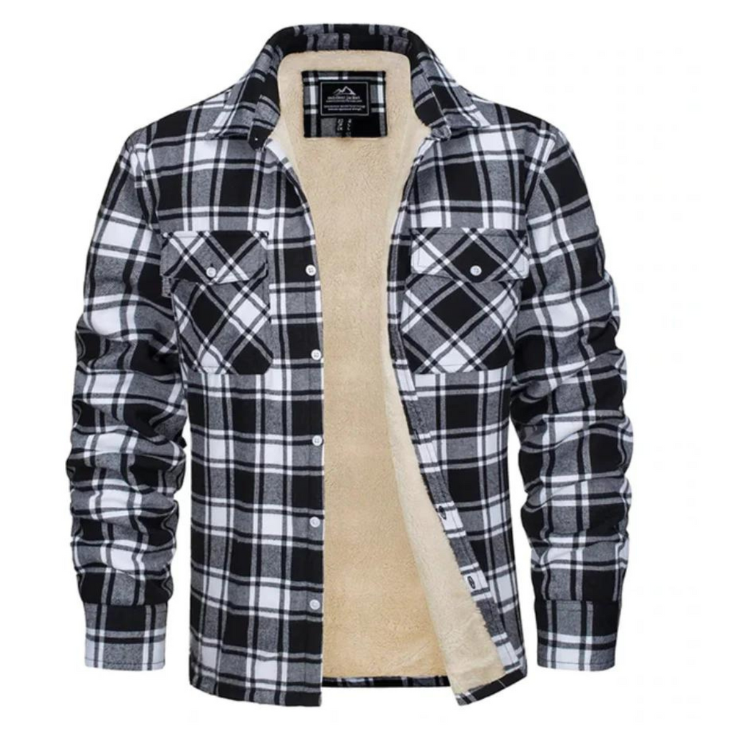 Derrick | Men's Shirt Jacket, Sherpa Lined Plaid Winter Jacket
