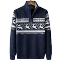 Kris | Men's Half-Zip Sweater, Fair Isle Winter Knit