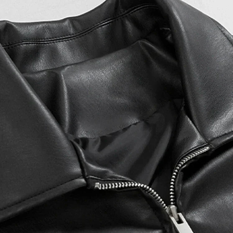 Martin | Men's Leather Bomber Jacket, Streetwear Oversized Winter Jacket - Black