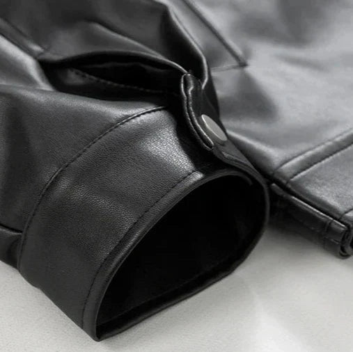 Martin | Men's Leather Bomber Jacket, Streetwear Oversized Winter Jacket - Black