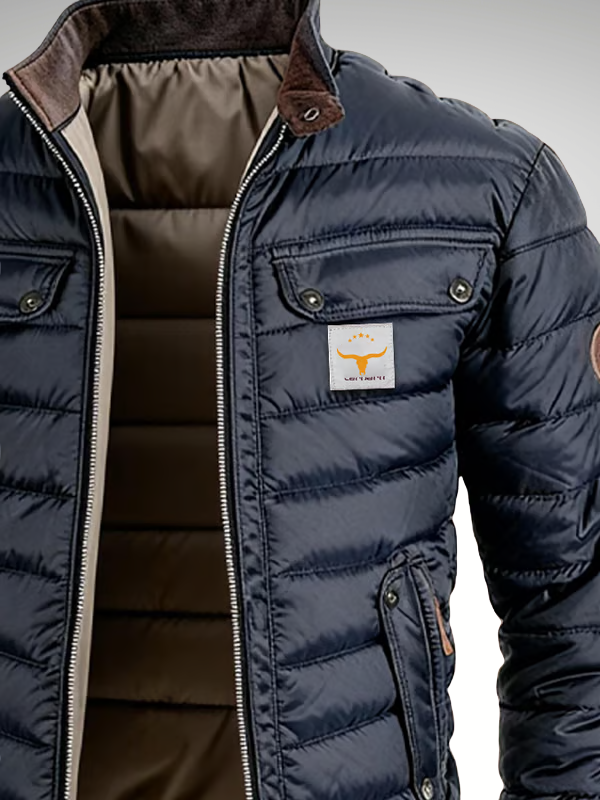 Walter | Men's Puffer Jacket, Elegant Urban Winter Jacket - Dark Blue