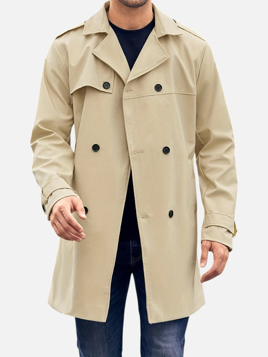 Sebastian | Men's Tailored Trench Coat, Classic Double-Breasted Winter Coat