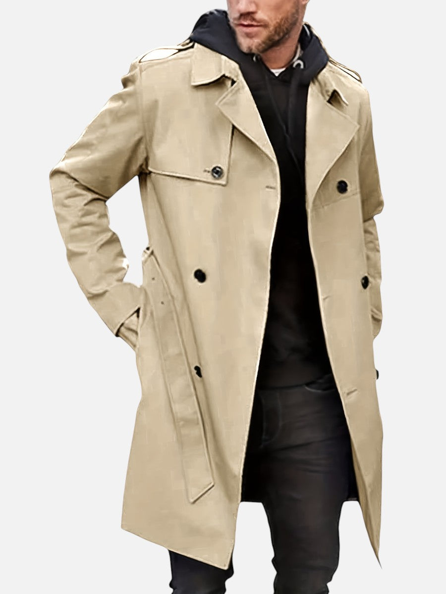 Sebastian | Men's Tailored Trench Coat, Classic Double-Breasted Winter Coat