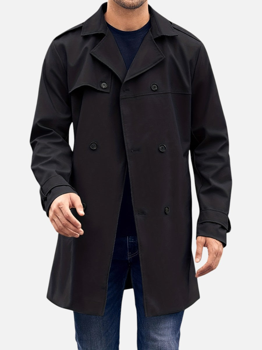 Sebastian | Men's Tailored Trench Coat, Classic Double-Breasted Winter Coat