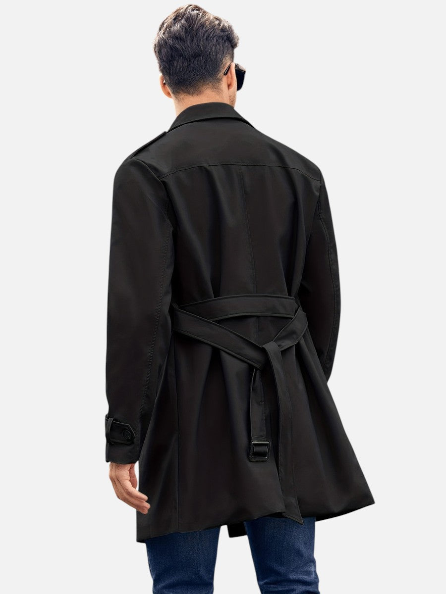 Sebastian | Men's Tailored Trench Coat, Classic Double-Breasted Winter Coat