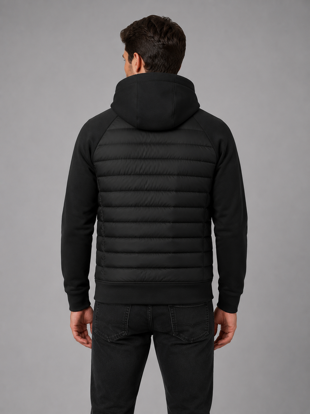Tristan | Men's Hooded Quilted Jacket, Zip-Through Winter Jacket