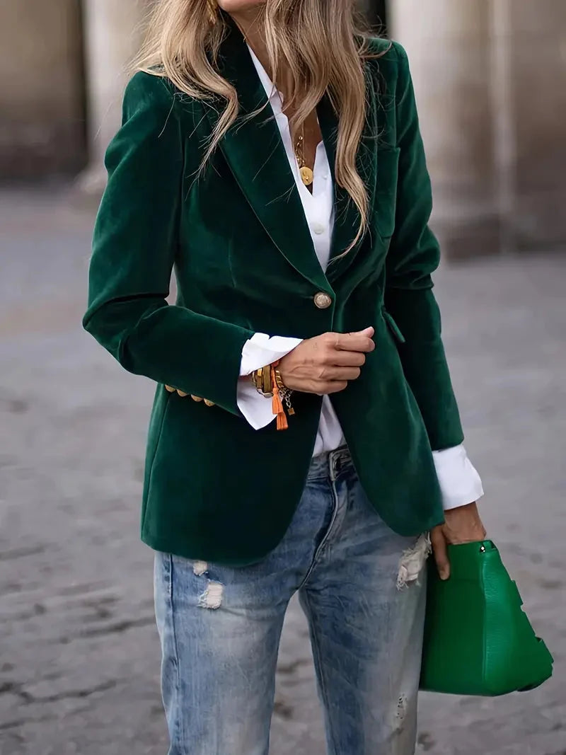Malia | Women's Velvet Blazer Elegant Structured Tailored Evening Occasion Autumn Winter