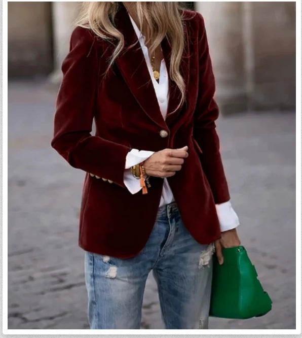 Malia | Women's Velvet Blazer Elegant Structured Tailored Evening Occasion Autumn Winter