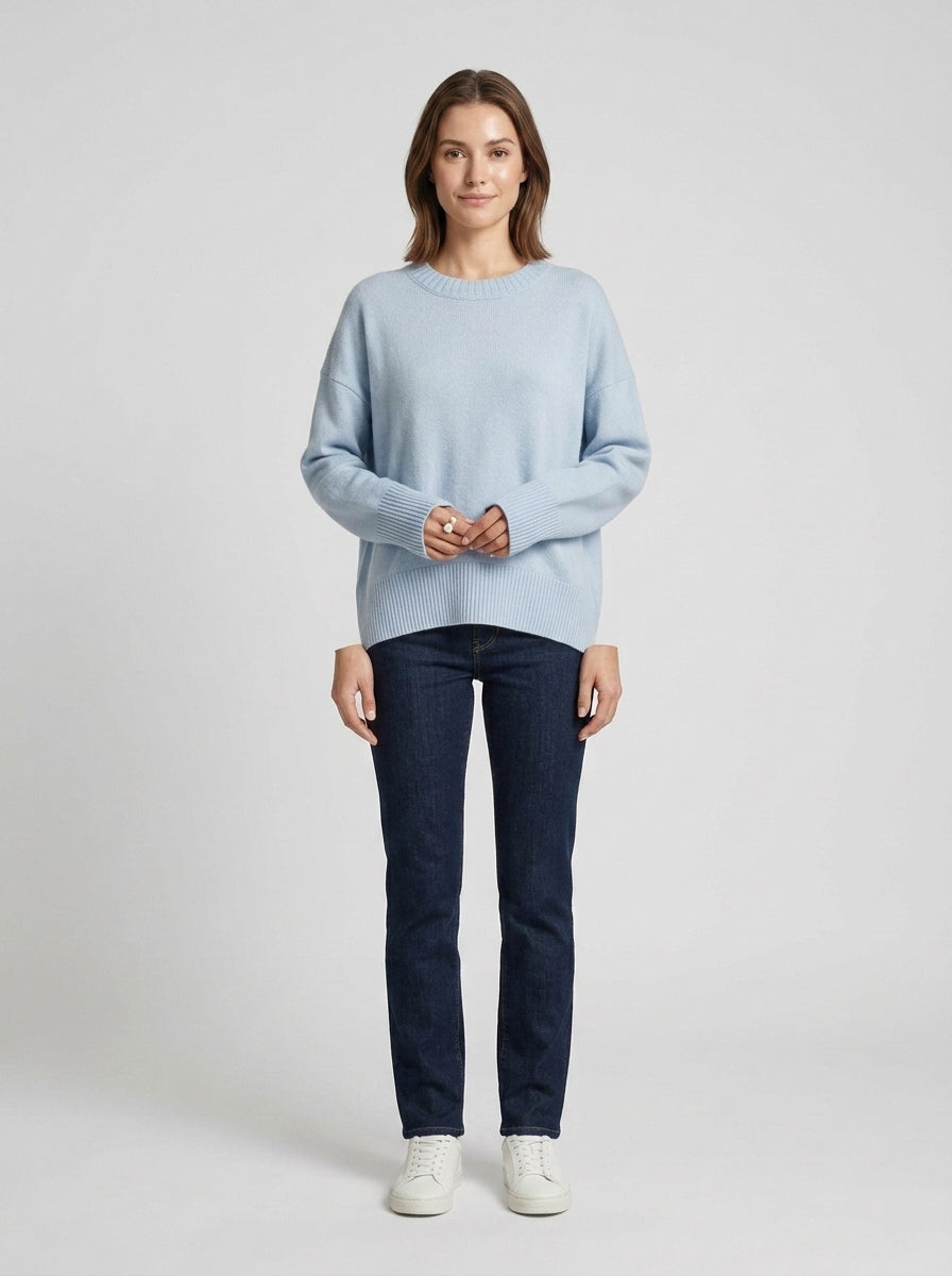 Mara | Women's Oversized Crewneck Knit Sweater Relaxed Cosy Casual Autumn Winter