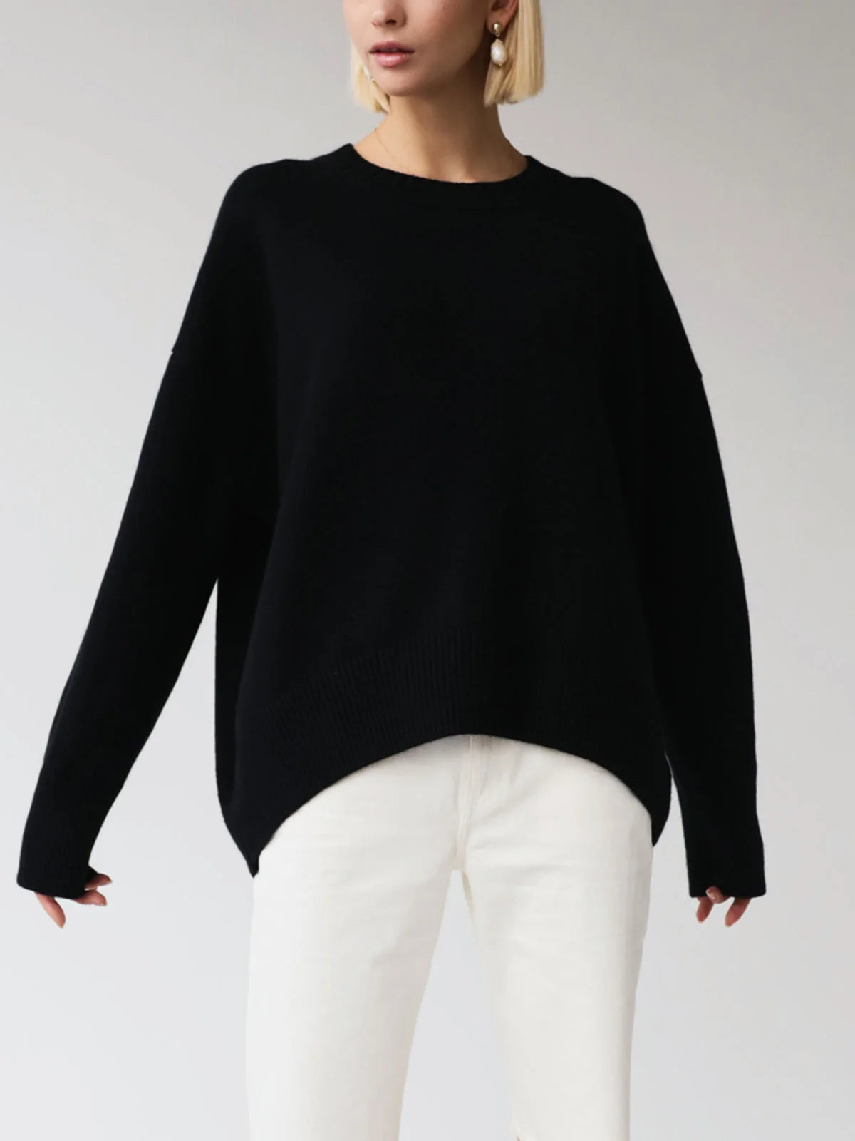Mara | Women's Oversized Crewneck Knit Sweater Relaxed Cosy Casual Autumn Winter