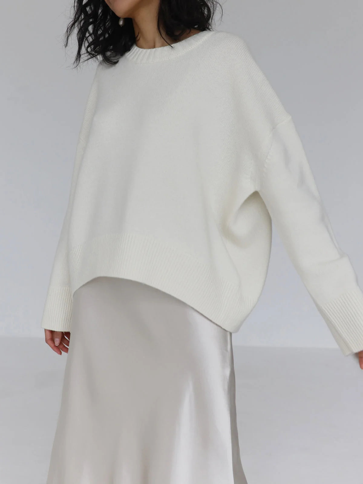 Mara | Women's Oversized Crewneck Knit Sweater Relaxed Cosy Casual Autumn Winter