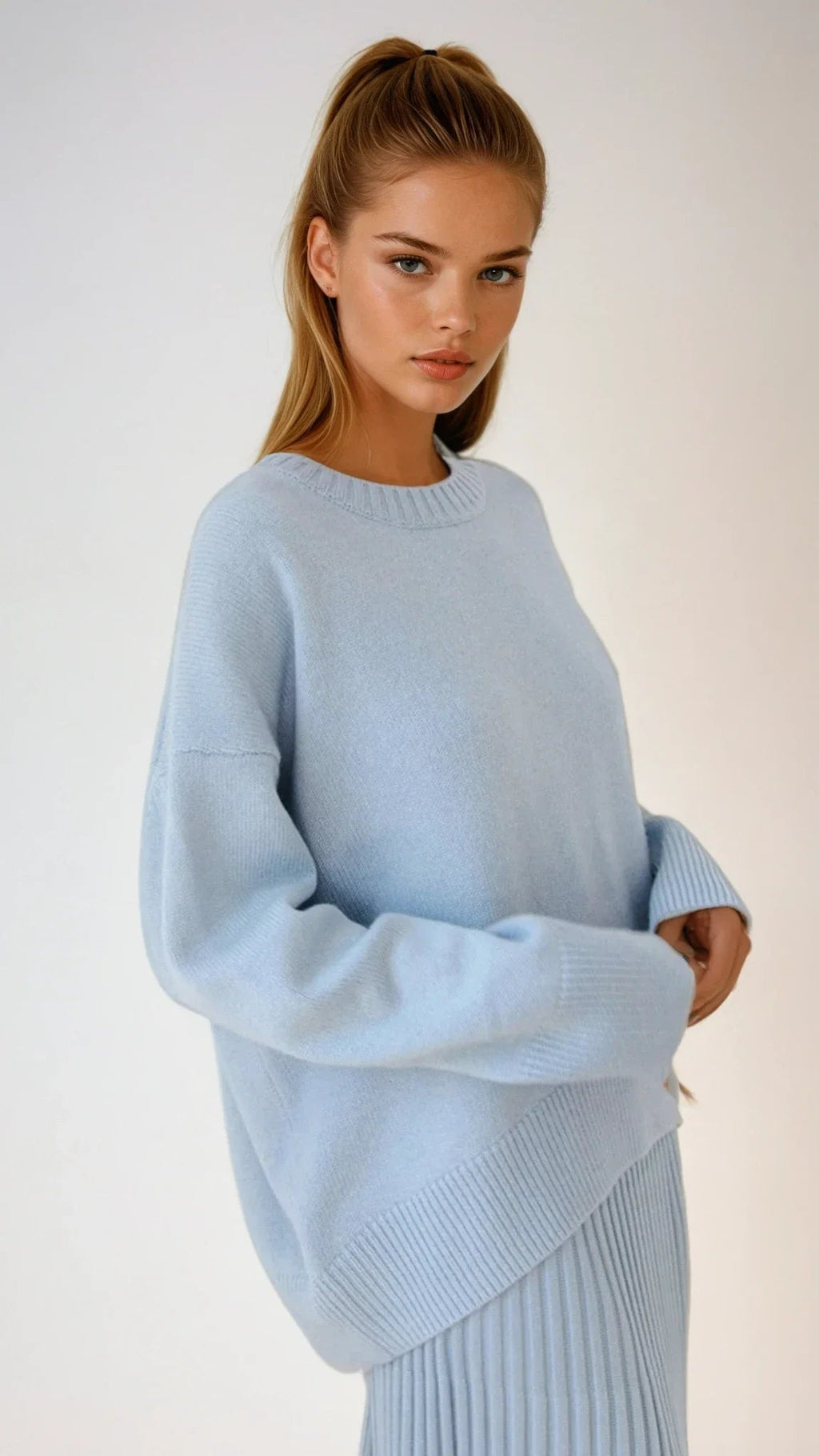 Mara | Women's Oversized Crewneck Knit Sweater Relaxed Cosy Casual Autumn Winter