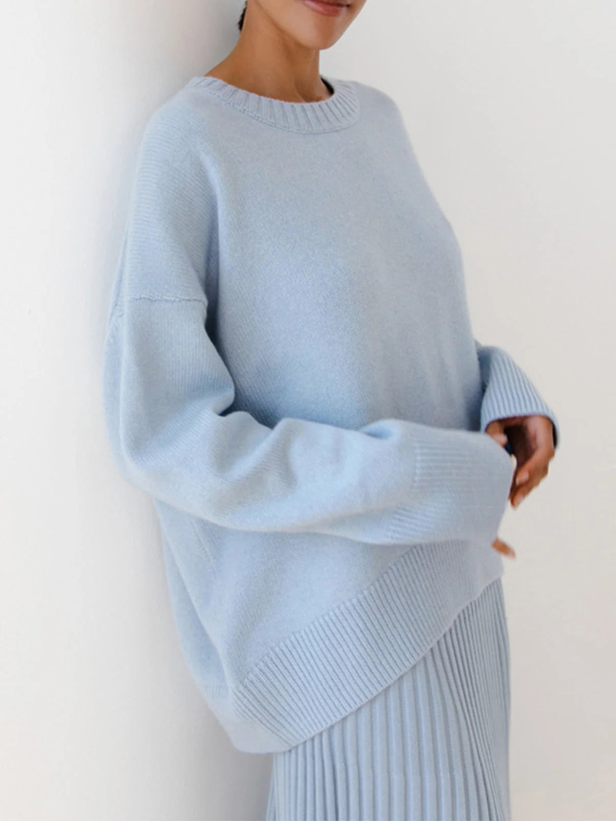 Mara | Women's Oversized Crewneck Knit Sweater Relaxed Cosy Casual Autumn Winter