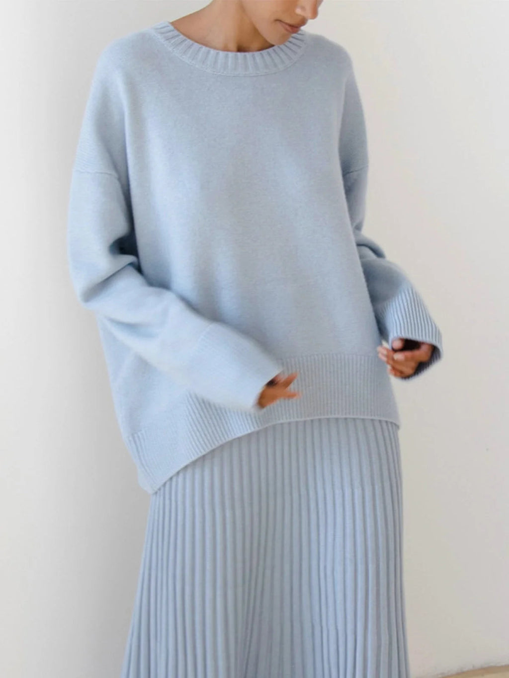 Mara | Women's Oversized Crewneck Knit Sweater Relaxed Cosy Casual Autumn Winter
