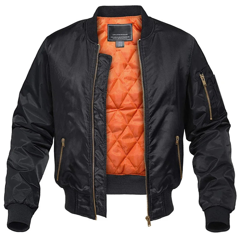 Marc | Men's Padded Bomber Jacket Insulated Zip Pockets Structured Casual Autumn Winter