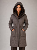 Maren | Women's Long Quilted Puffer Coat Faux Fur Collar Winter