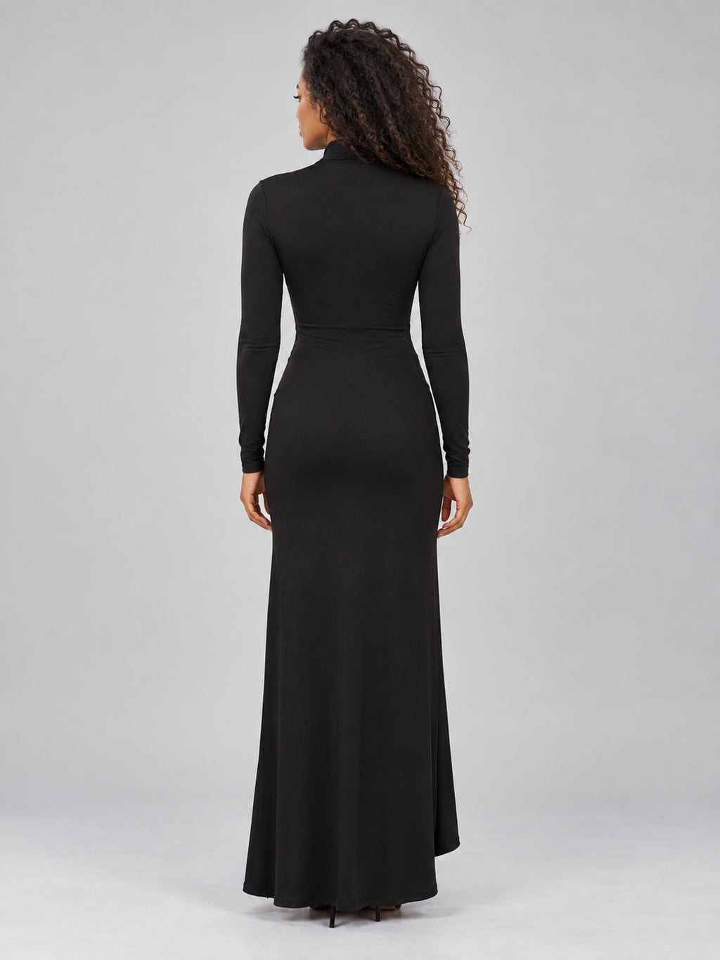 Marguerite | Women's High Neck Ruched Split Maxi Evening Dress