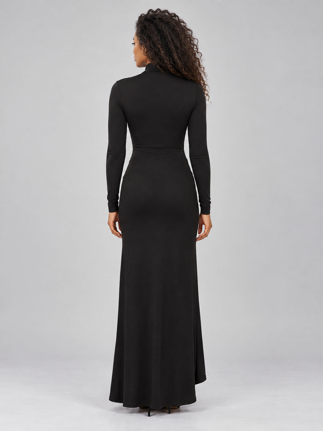 Marguerite | Women's High Neck Ruched Split Maxi Evening Dress