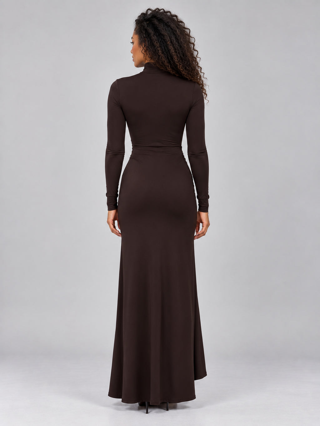 Marguerite | Women's High Neck Ruched Split Maxi Evening Dress