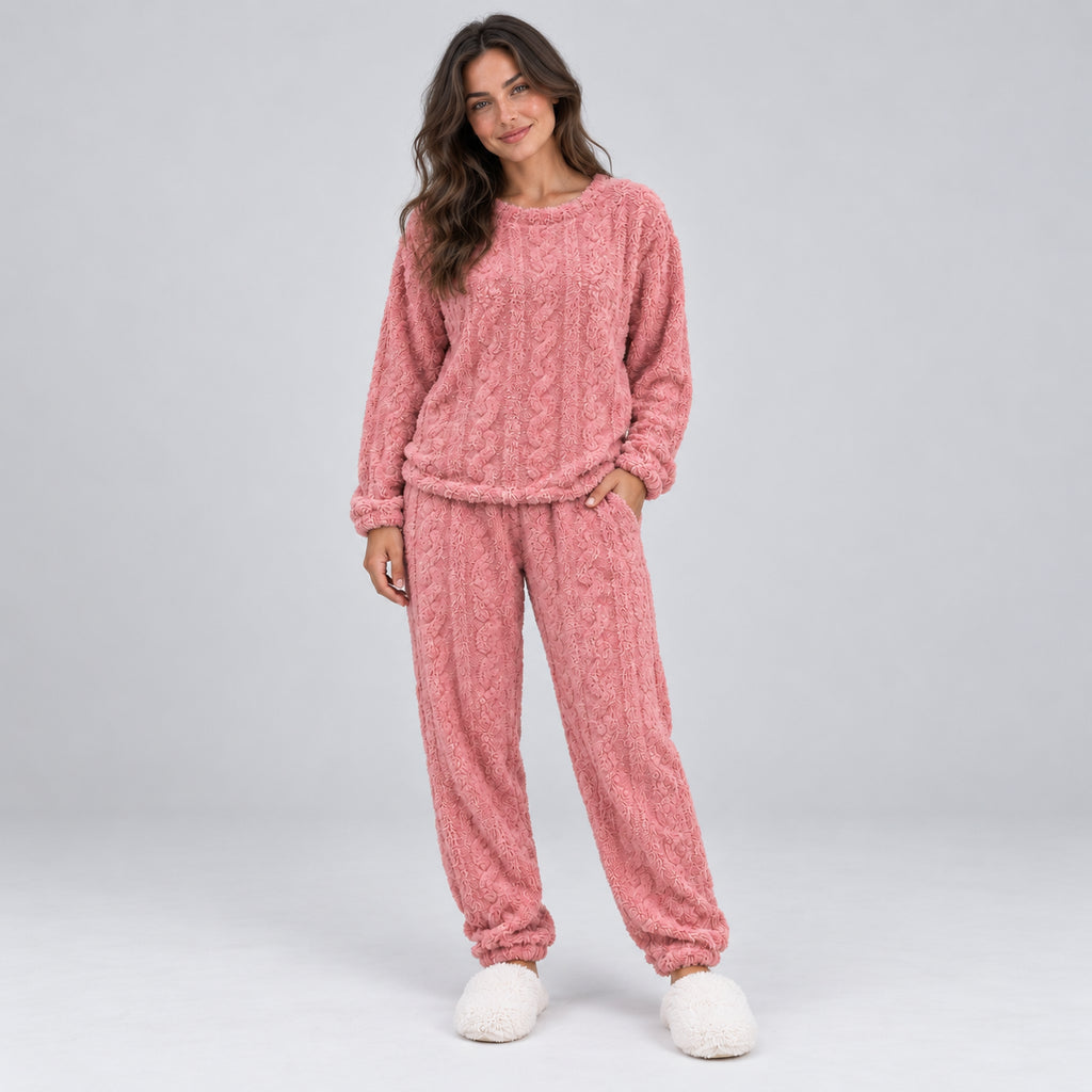 Marielle | Women's Pyjama Set Thermal Fleece Cable Texture