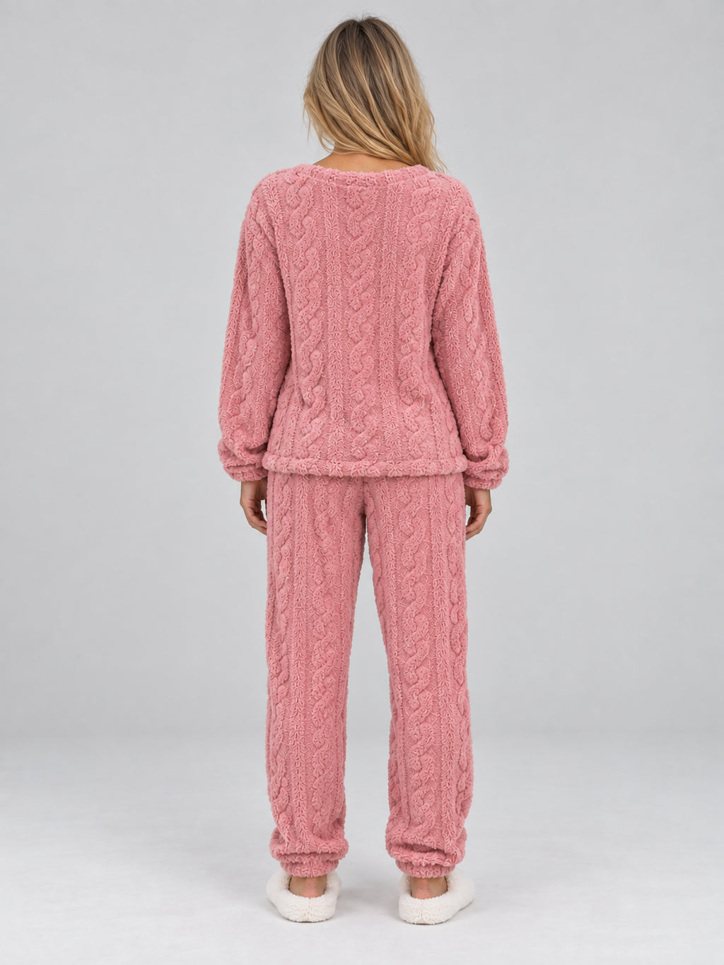 Marielle | Women's Pyjama Set Thermal Fleece Cable Texture
