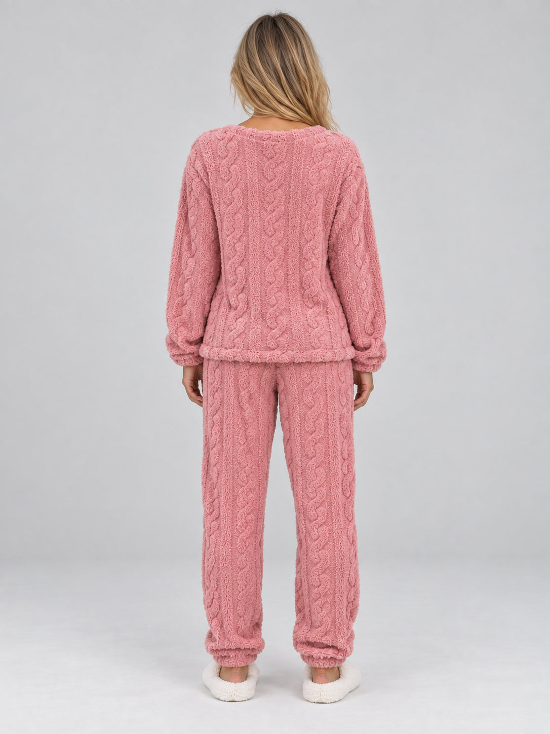 Marielle | Women's Pyjama Set Thermal Fleece Cable Texture