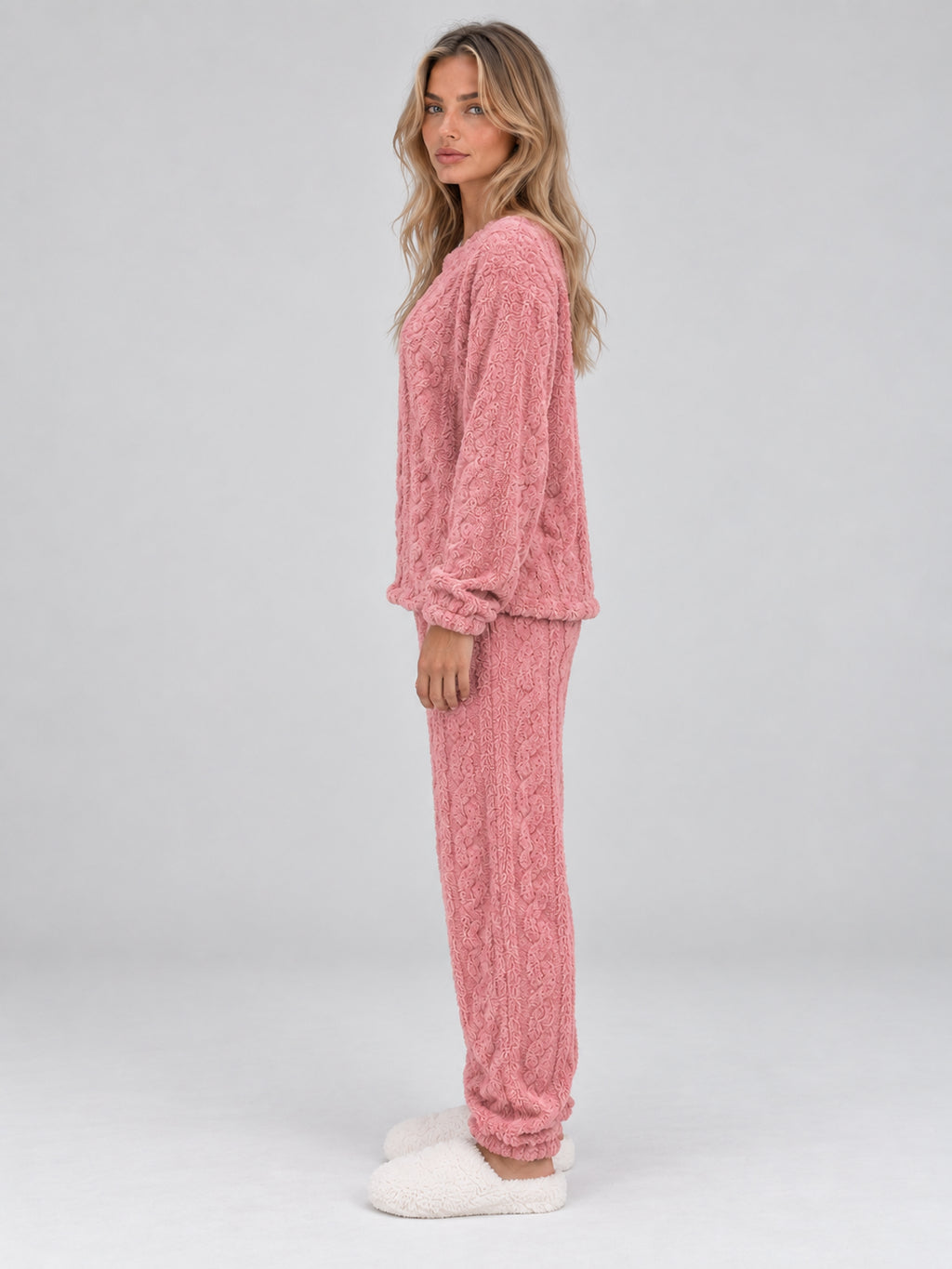 Marielle | Women's Pyjama Set Thermal Fleece Cable Texture