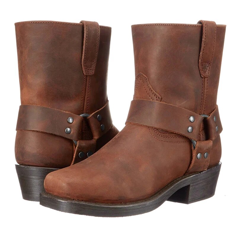 Mathias | Men's Leather Western Boots Vintage Cowboy Casual