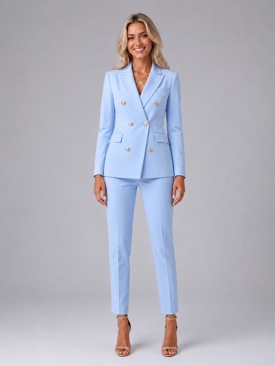 Ocane | Women's Double-Breasted Blazer Set, Tailored Two-Piece Co-Ord