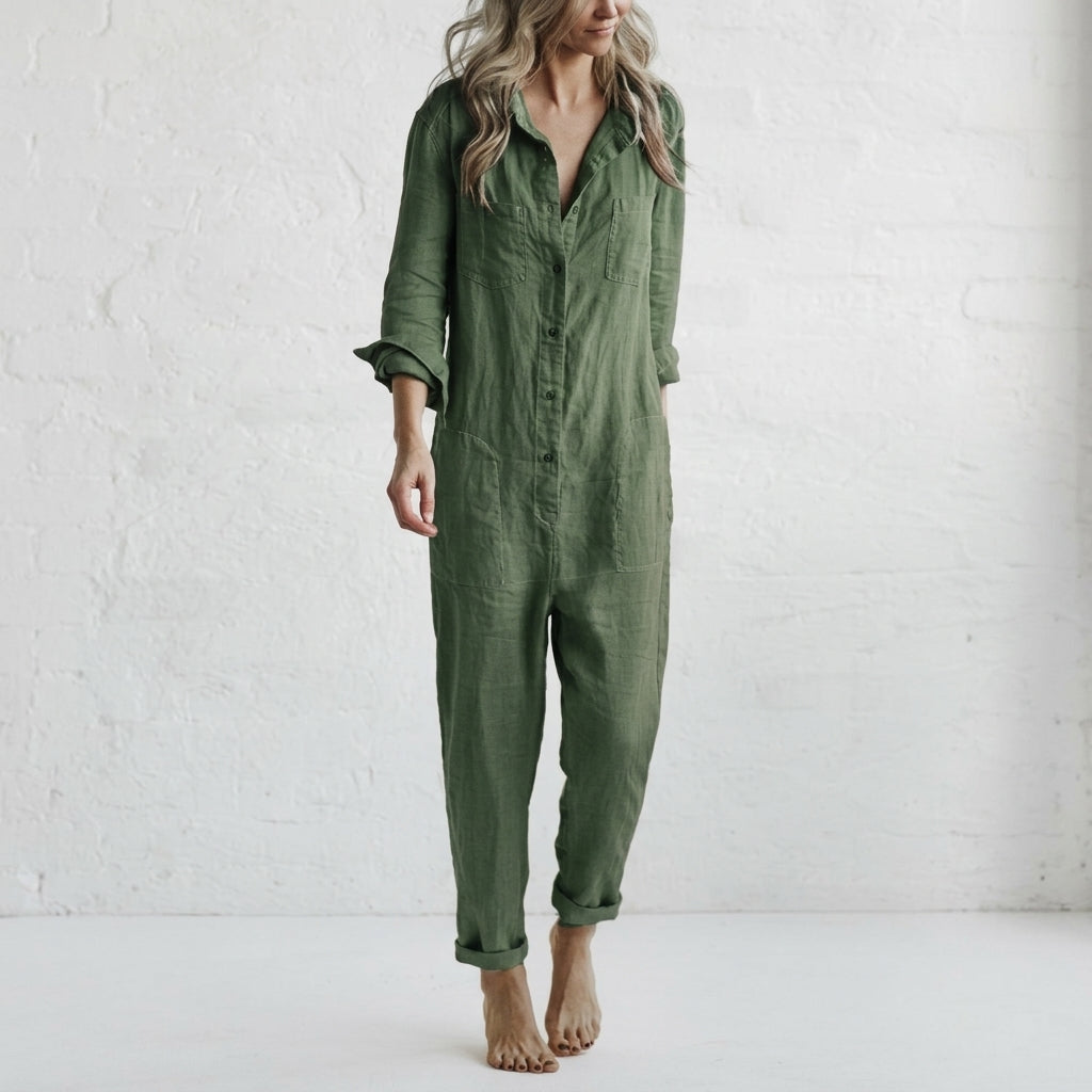 Amelie | Women's Linen Jumpsuit, Relaxed Summer Jumpsuit