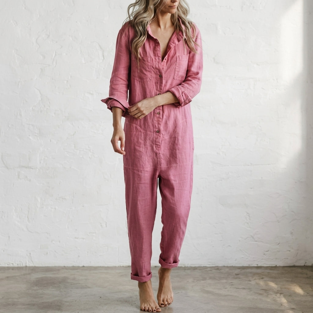 Amelie | Women's Linen Jumpsuit, Relaxed Summer Jumpsuit