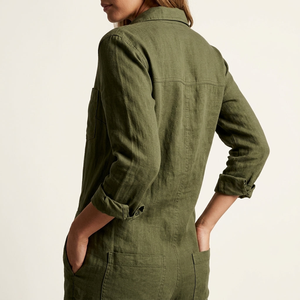 Amelie | Women's Linen Jumpsuit, Relaxed Summer Jumpsuit