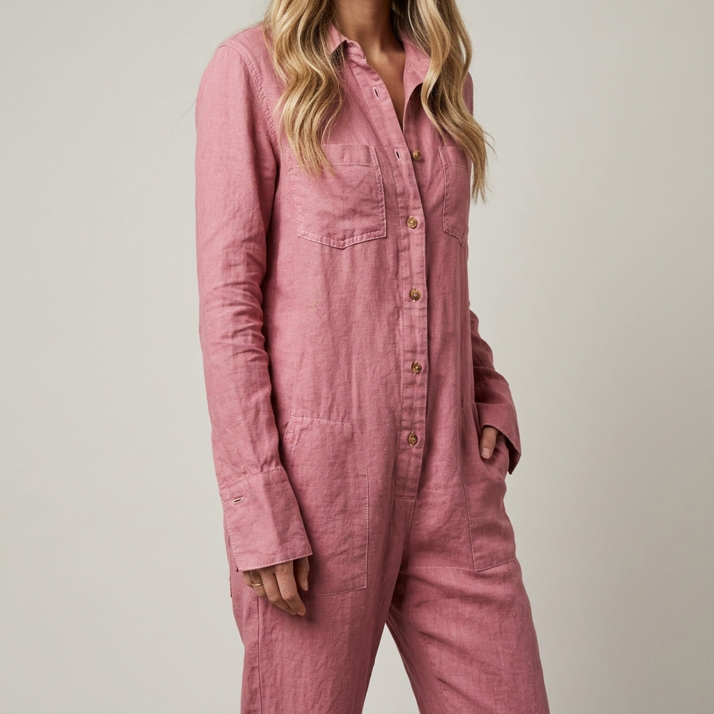Amelie | Women's Linen Jumpsuit, Relaxed Summer Jumpsuit