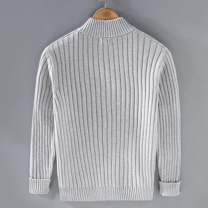Xavier | Men's Ribbed Zip Cardigan, Knit Winter Cardigan