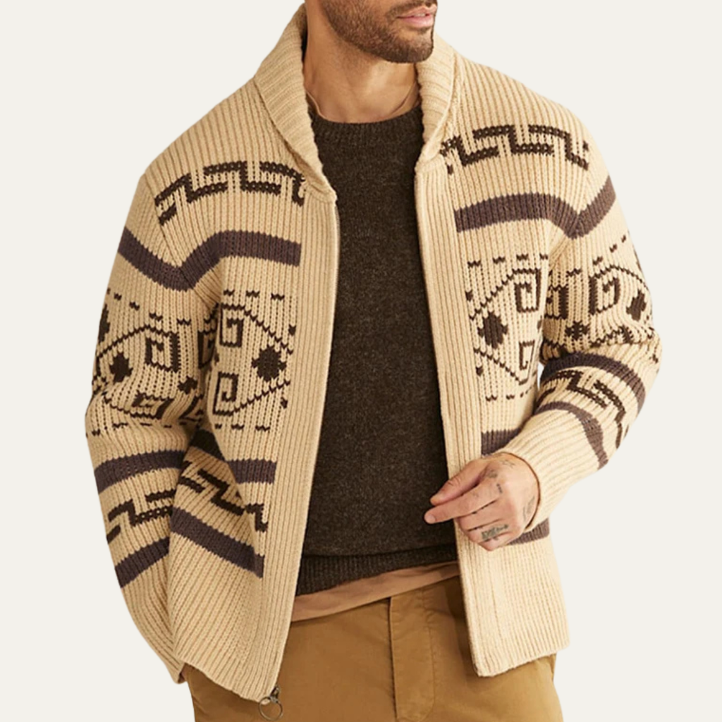 Ramsey | Men's Shawl Collar Cardigan, Cashmere Button-Up Winter Knit
