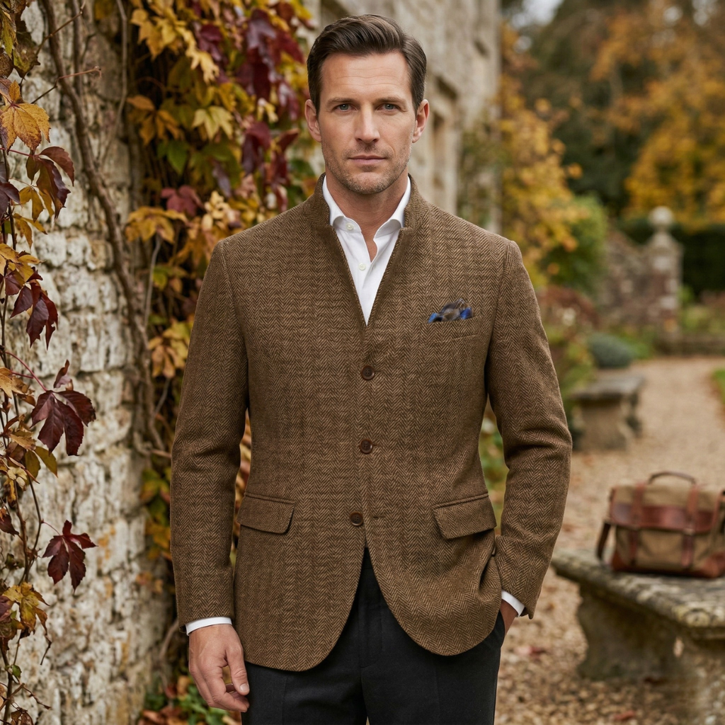 Sterling | Men's Tweed Blazer, Wool Single-Breasted Winter Blazer