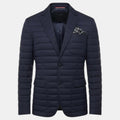 Rafael | Men's Quilted Blazer, Lightweight Cotton Winter Jacket - Blue