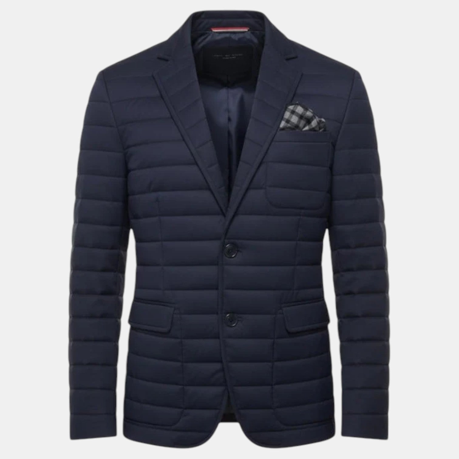 Rafael | Men's Quilted Blazer, Lightweight Cotton Winter Jacket - Blue