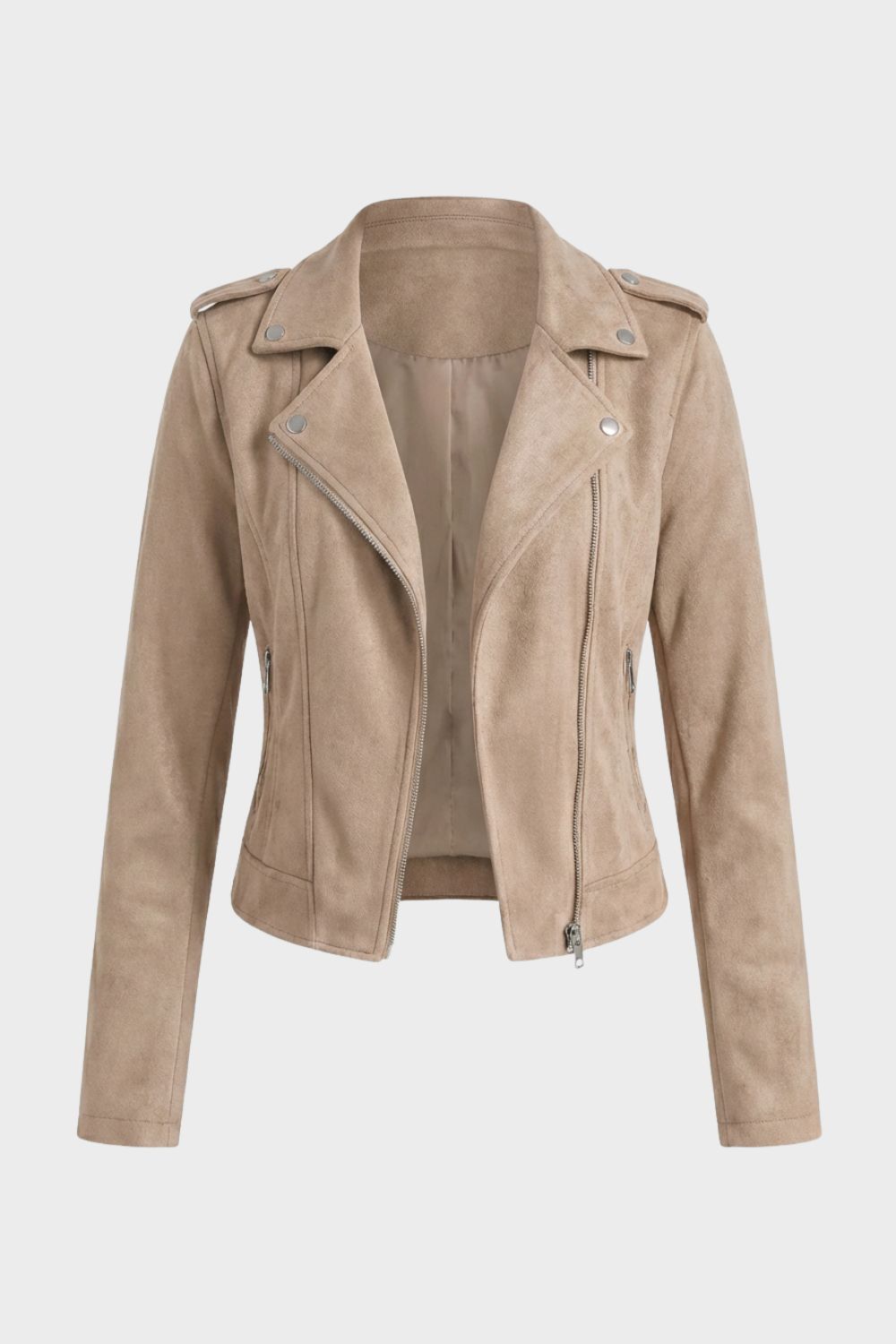 Robyn | Women's Leather Biker Jacket, Zip-Up Winter Jacket