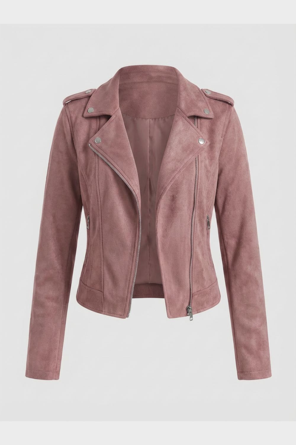Robyn | Women's Leather Biker Jacket, Zip-Up Winter Jacket