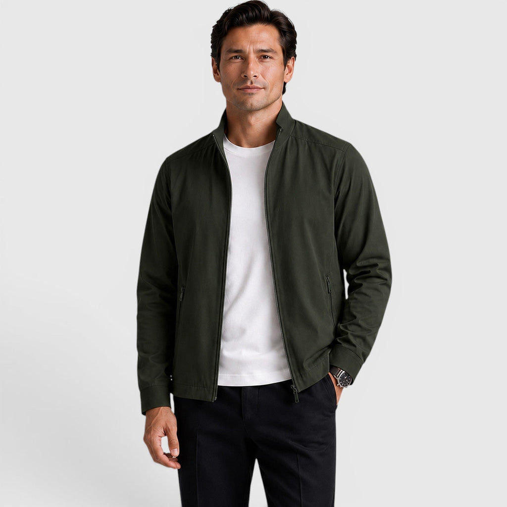 Monvaline | Men's Zip Up Jacket Lightweight Tailored Minimalist Everyday