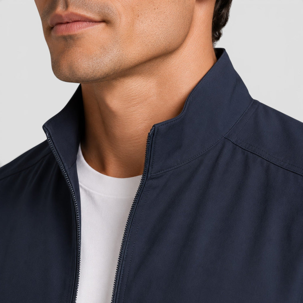 Monvaline | Men's Zip Up Jacket Lightweight Tailored Minimalist Everyday