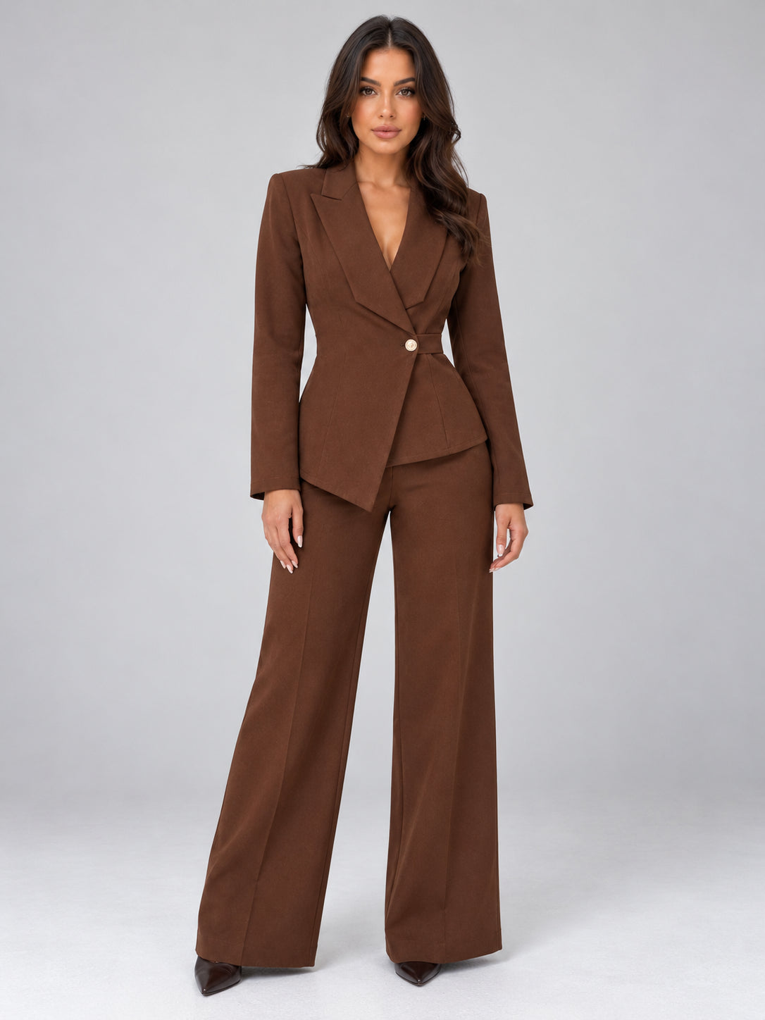 Nadine | Women's Belted Blazer Co-ord Set Wide Leg Trouser Tailored Smart Office
