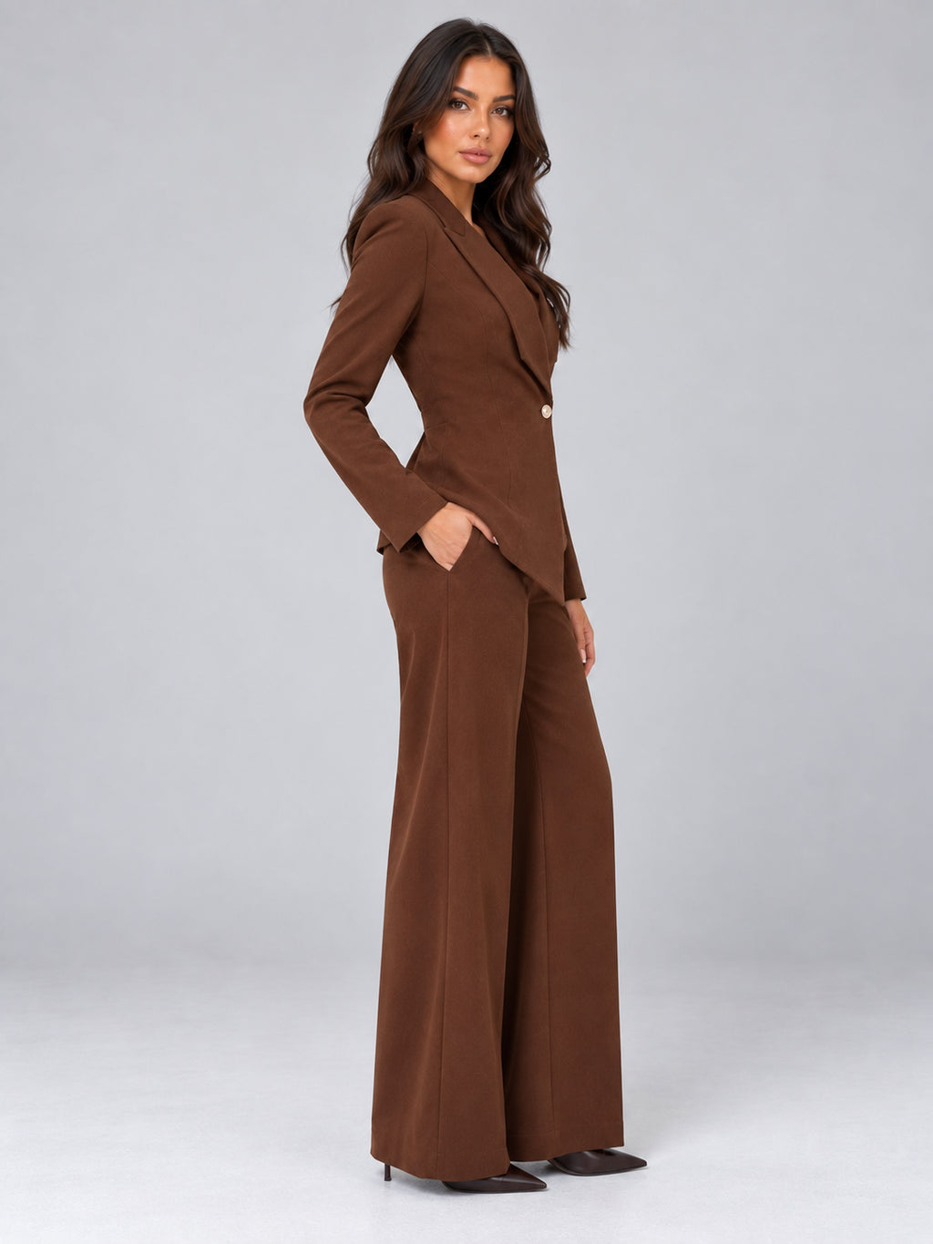 Nadine | Women's Belted Blazer Co-ord Set Wide Leg Trouser Tailored Smart Office