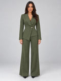 Nadine | Women's Belted Blazer Co-ord Set Wide Leg Trouser Tailored Smart Office